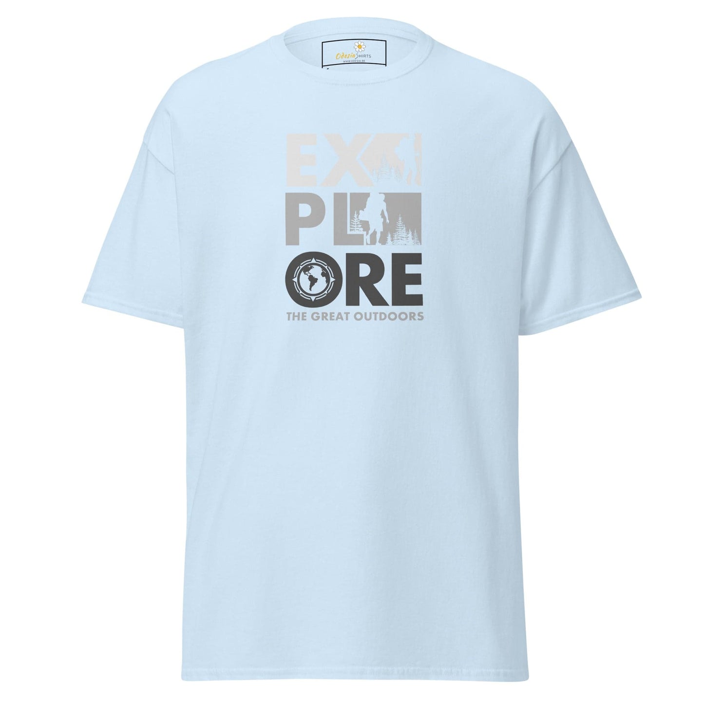 Light blue graphic T-shirt displayed in T-SHIRT DESIGN TEE for Men and Women S-XL