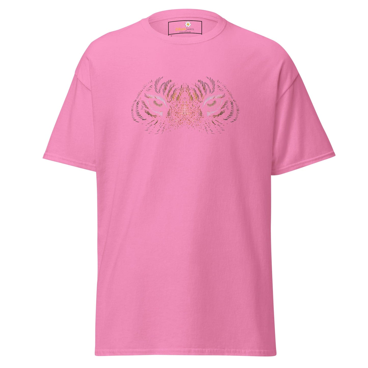 Men’s classic t-shirt - WILD LIFE TIGER EYES - REGULAR - Azalea / S