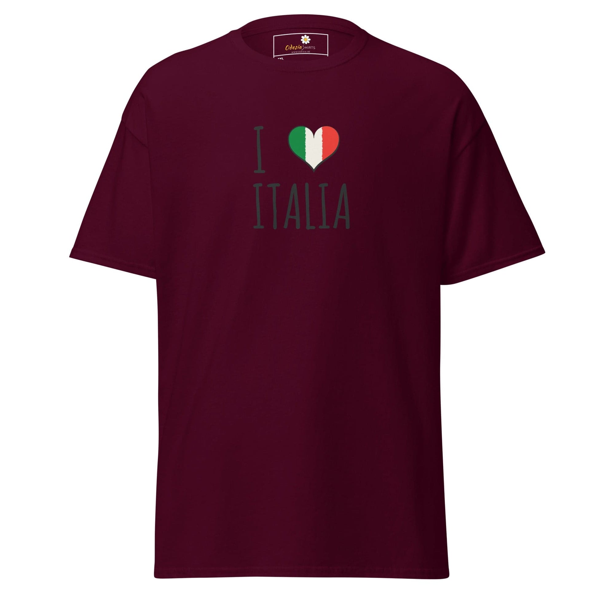 Unisex classic tee - COUNTRY I LOVE ITALY - BIG - Maroon / 2XL