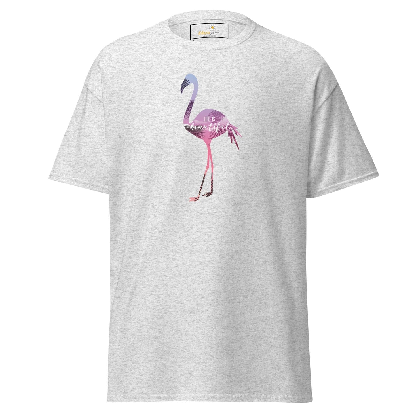 Unisex classic tee - WILD LIFE FLAMINGO - REGULAR - Ash / S