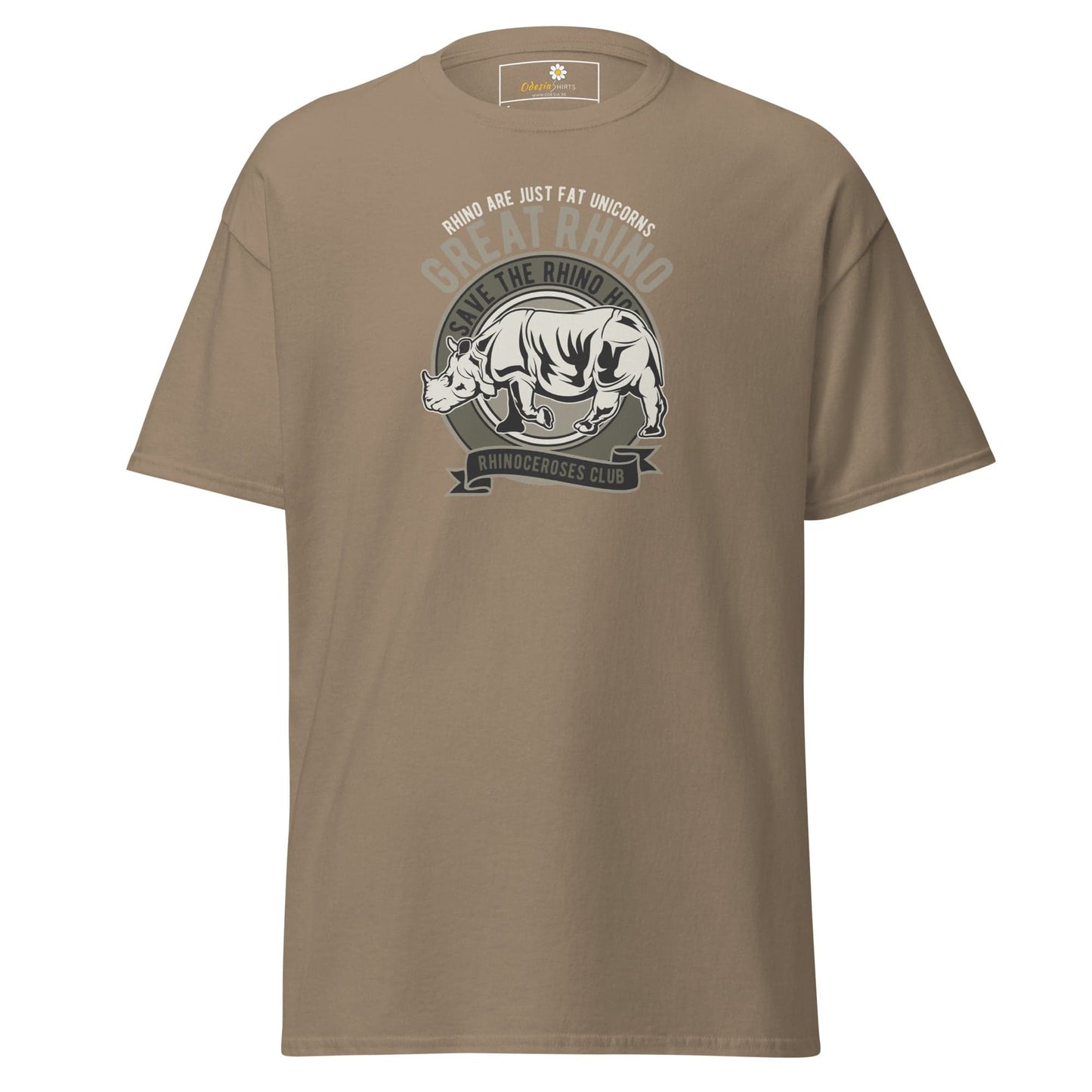 Unisex classic t-shirt - WILD LIFE GREAT RHINO - REGULAR - Brown Savana / S