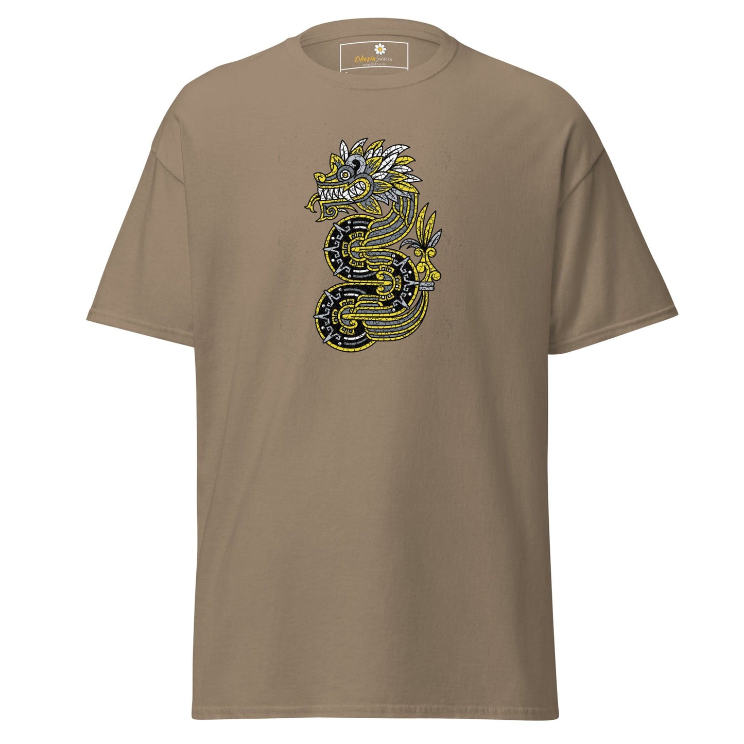 Unisex classic t-shirt - MYSTIC YELLOW GREY DRAGON - REGULAR - Brown Savana / S