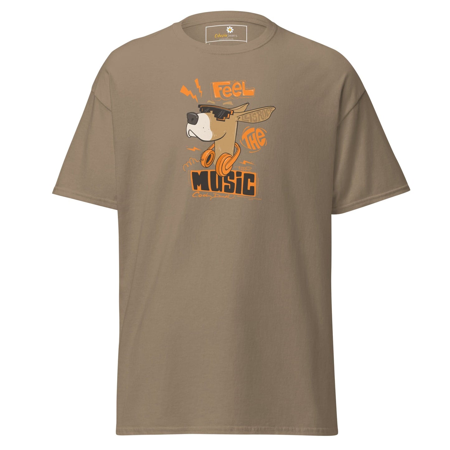 Unisex classic t-shirt - MUSIC FEEL THE MUSIC - REGULAR - Brown Savana / S