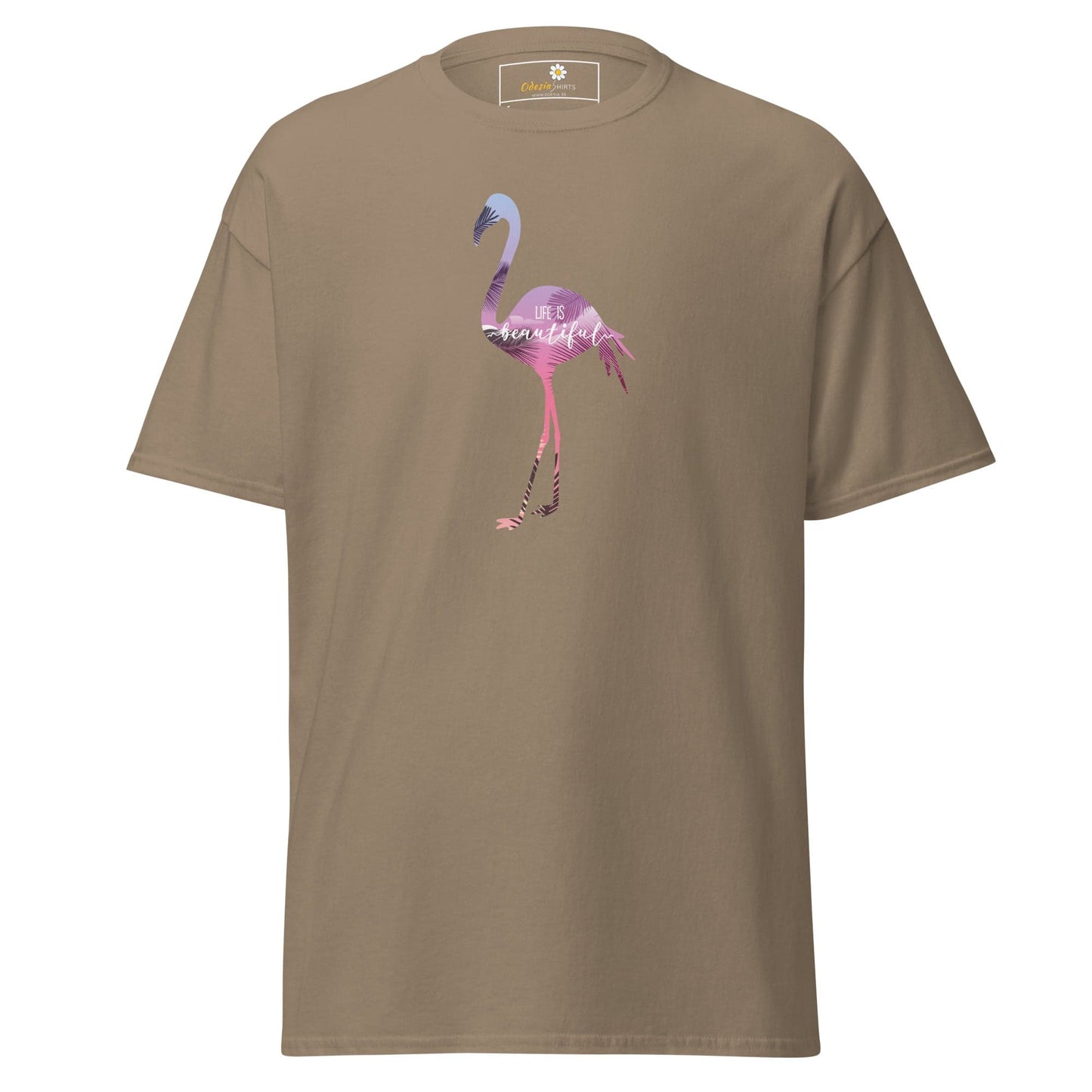 Unisex classic tee - WILD LIFE FLAMINGO - REGULAR - Brown Savana / S