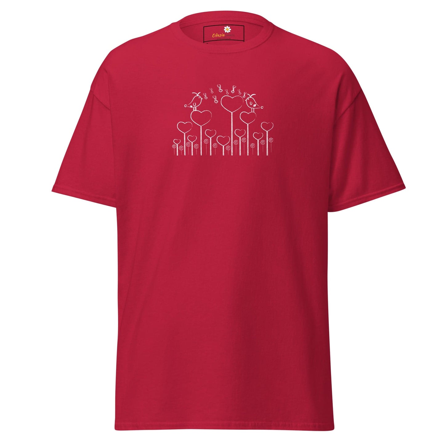 Unisex classic tee - NATURE BIRDS ON STICK - REGULAR - Cardinal / S