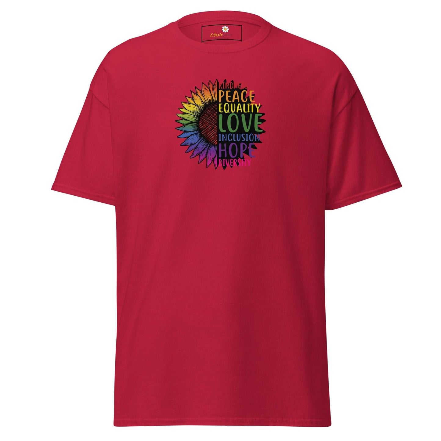 Unisex classic t-shirt - LGBTQ PEACE AND LOVE - REGULAR - Cardinal / S