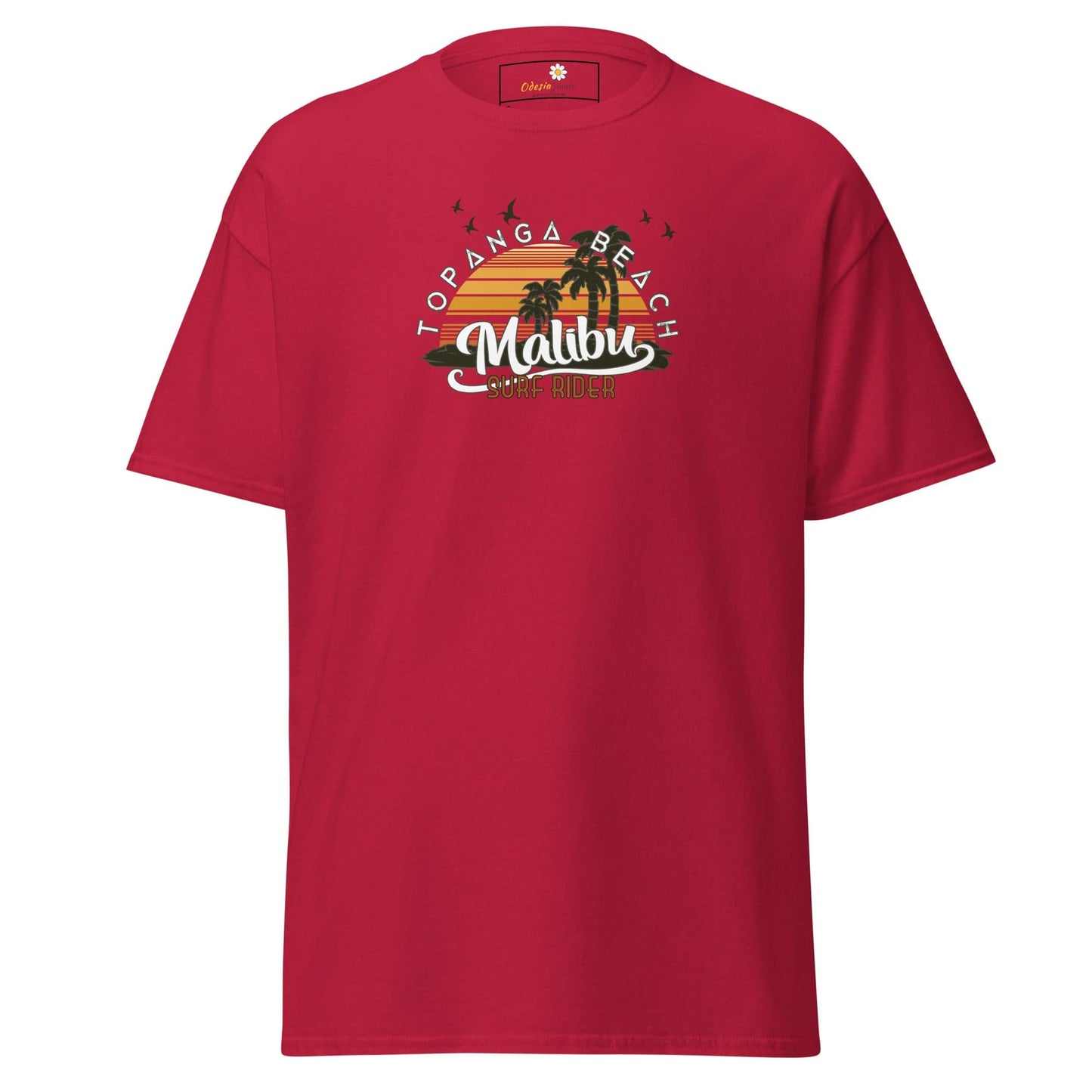 Unisex classic t-shirt - SUMMER MALIBU SURF RIDER - REGULAR - Cardinal / S