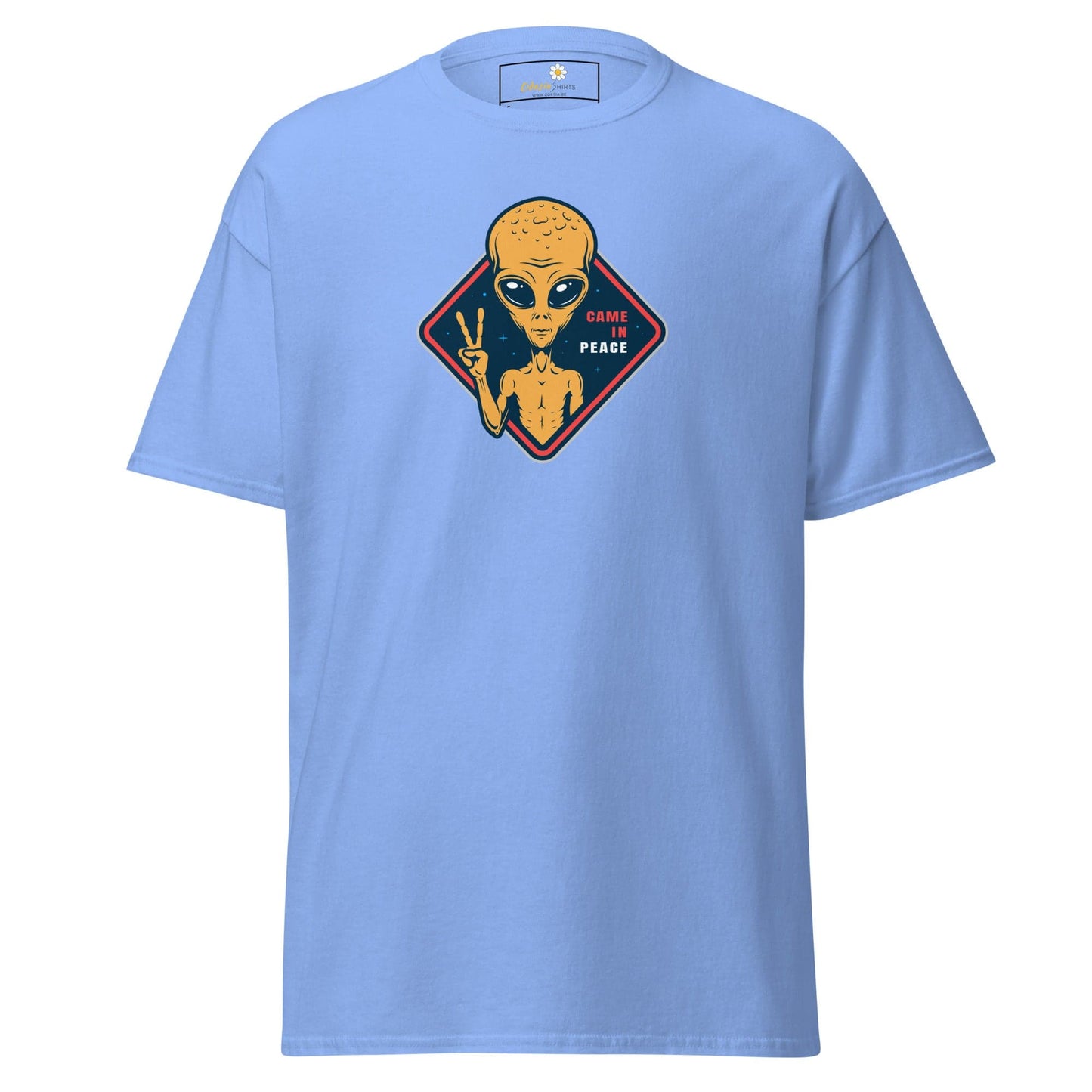 Unisex classic t-shirt - SPACE ALIENS COME IN PEACE - REGULAR - Carolina Blue / S