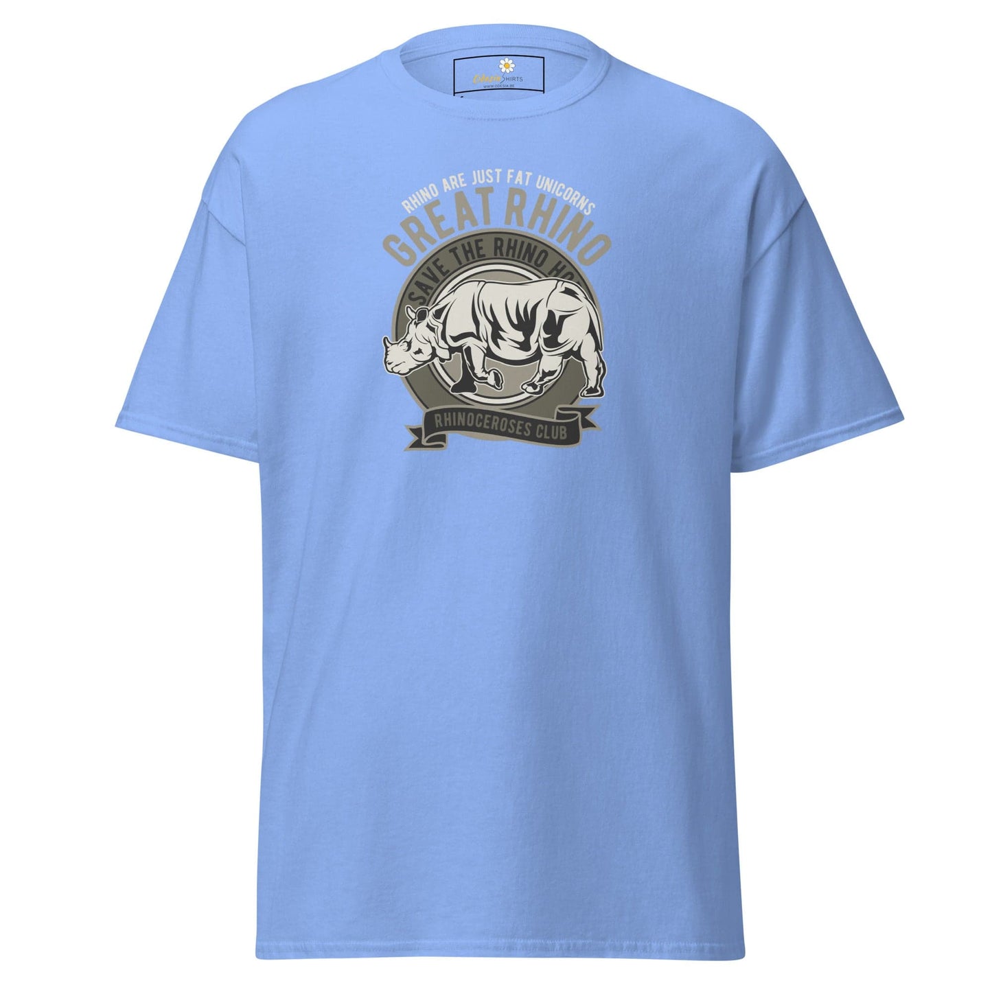 Unisex classic t-shirt - WILD LIFE GREAT RHINO - REGULAR - Carolina Blue / S