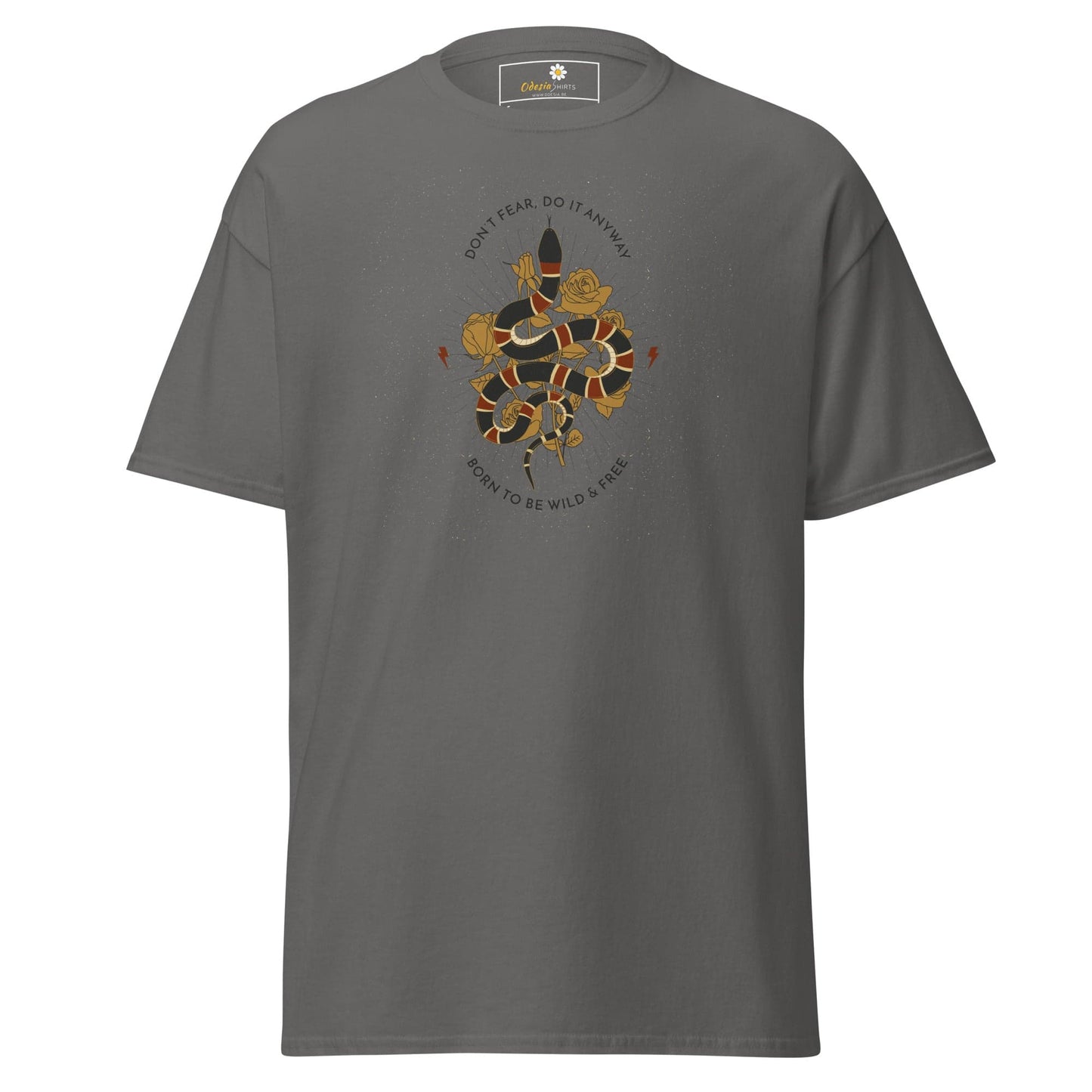 Unisex classic t-shirt - SNAKE TO BE WILD - REGULAR - Charcoal / S