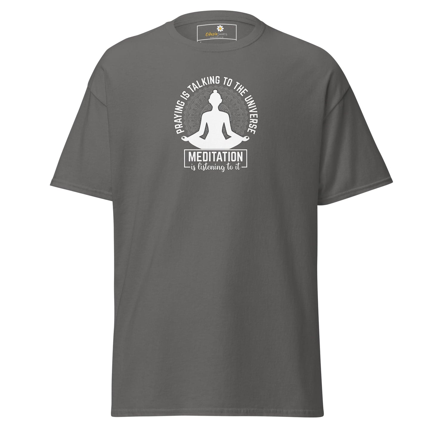 Unisex classic tee - SPIRITUAL MEDITATION IS LISTENING - REGULAR - Charcoal / S