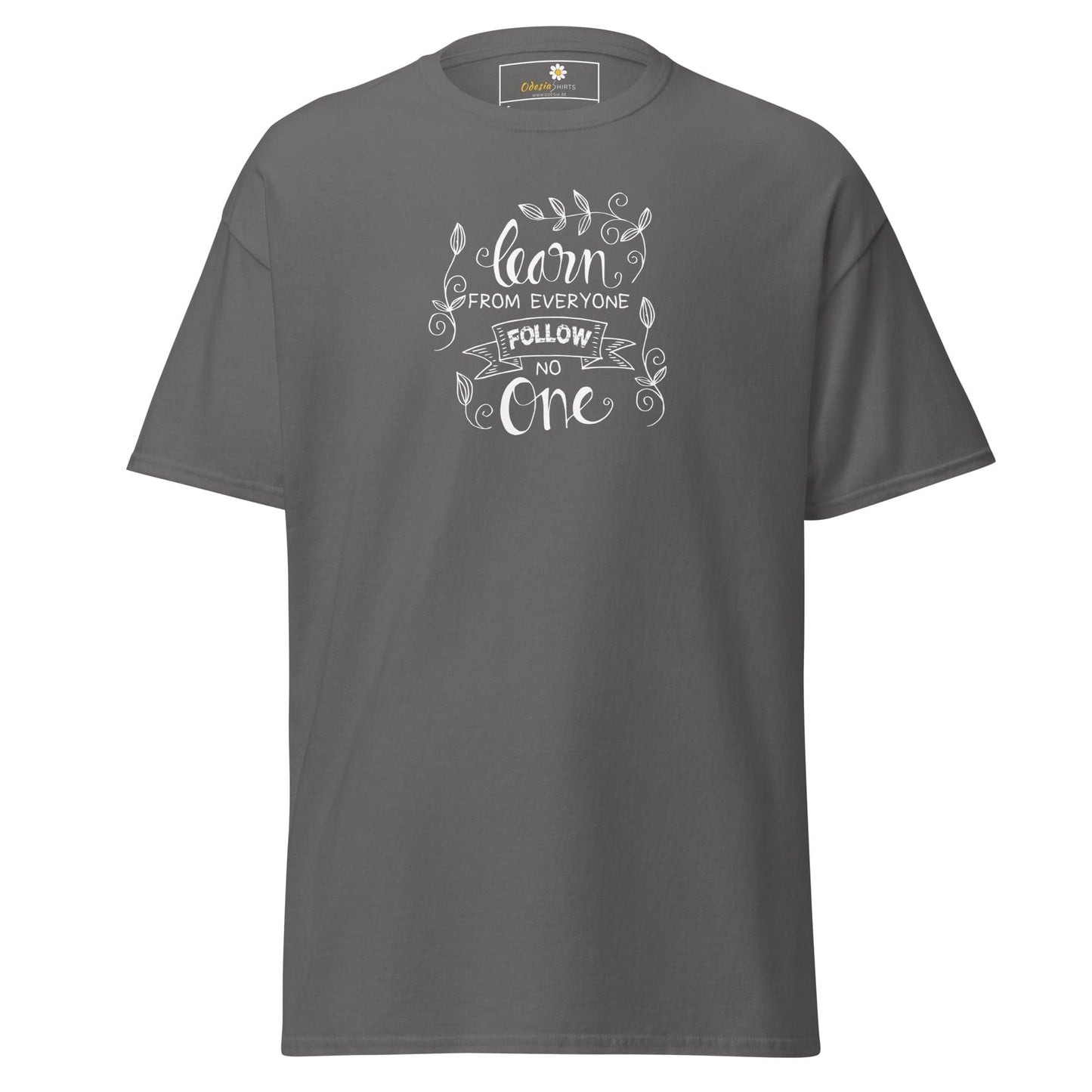 Unisex classic t-shirt - TEXT LEARN FROM EVERYONE - REGULAR - Charcoal / S