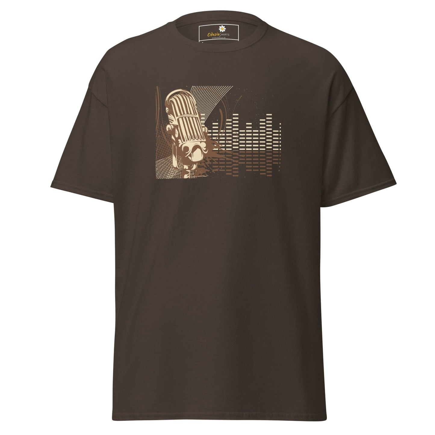 Unisex classic tee - MUSIC MICROPHONE - REGULAR - Dark Chocolate / S