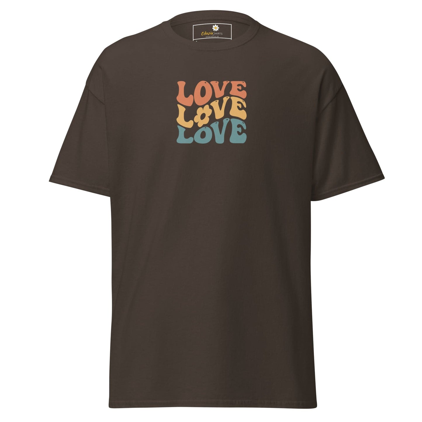 Unisex classic tee - TEXT POSITIVE LOVE LOVE LOVE - REGULAR - Dark Chocolate / S