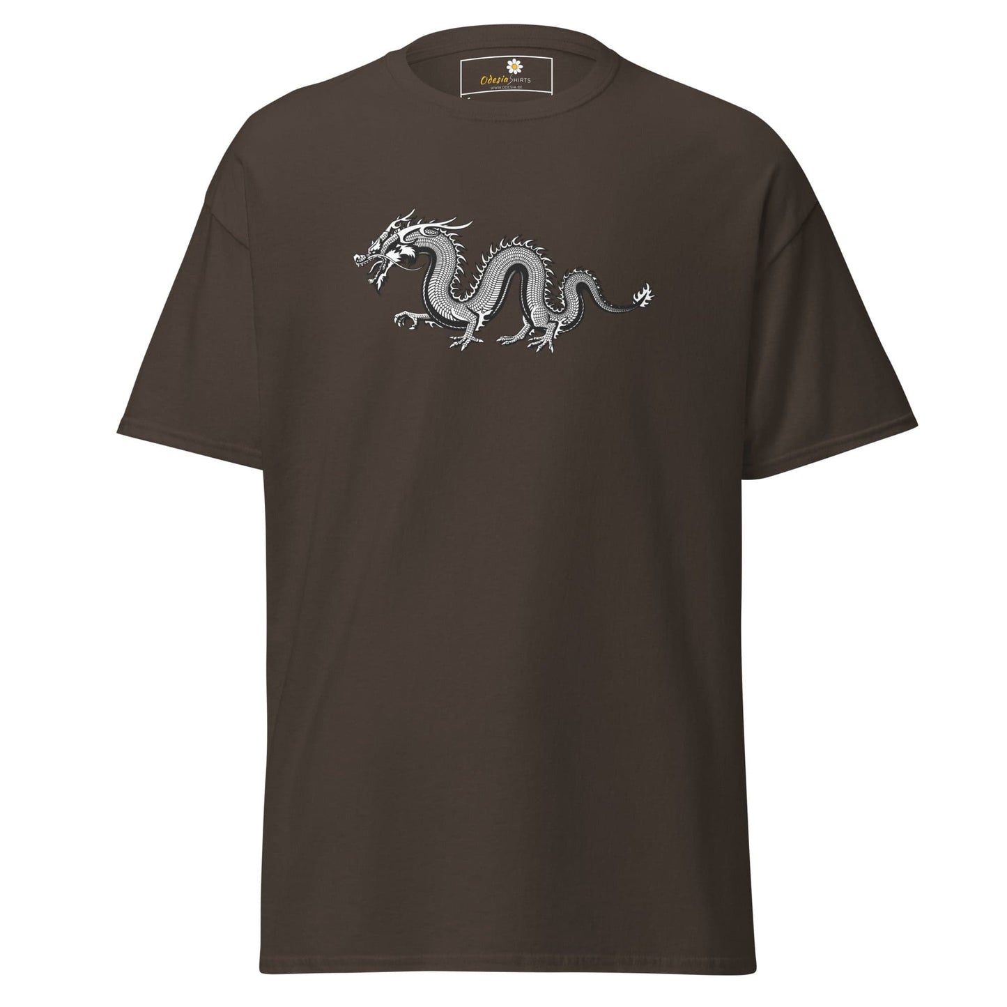 Unisex classic t-shirt - MYSTIC GREY DRAGON - REGULAR - Dark Chocolate / S