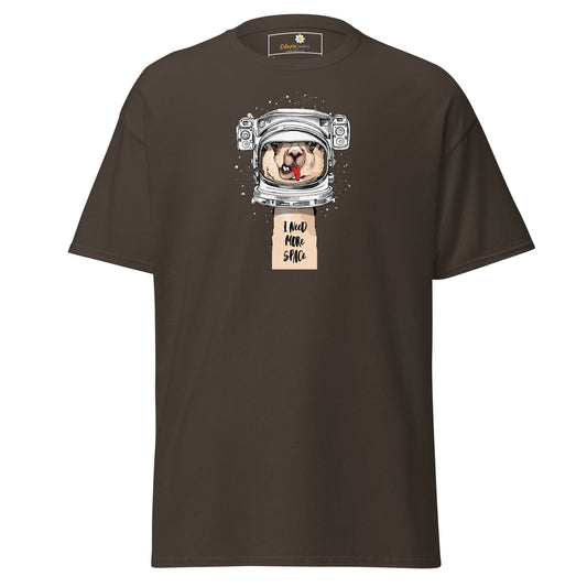 Unisex classic t-shirt - ASTRONAUT FUN LAMA SPACE - REGULAR - Dark Chocolate / S