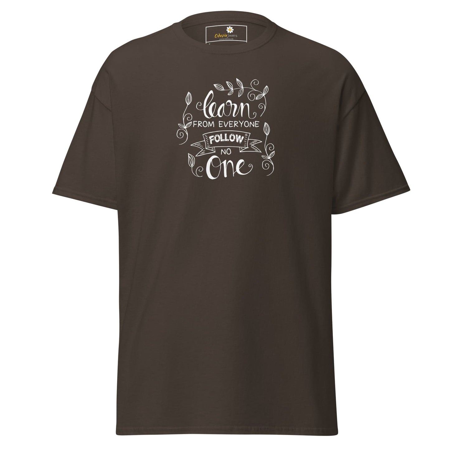 Unisex classic t-shirt - TEXT LEARN FROM EVERYONE - REGULAR - Dark Chocolate / S