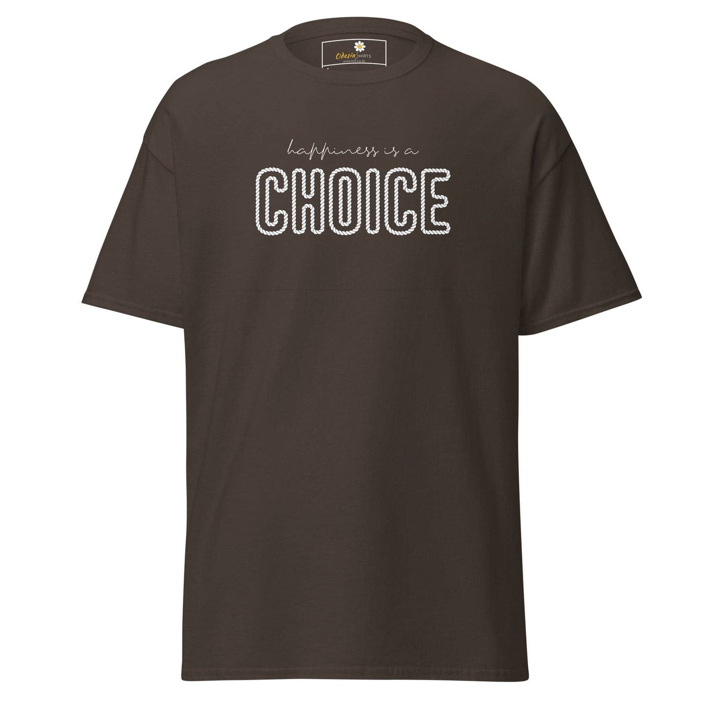 Unisex classic t-shirt - TEST POSITIVE HAPINESS CHOICE - REGULAR - Dark Chocolate / S