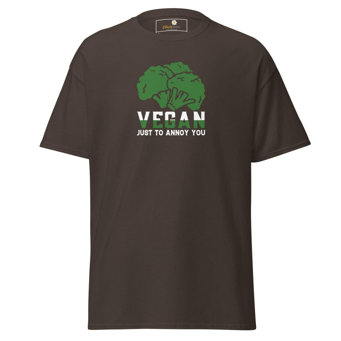 Unisex classic tee - GREEN VEGAN TO ANNOY YOU - REGULAR - Dark Chocolate / S