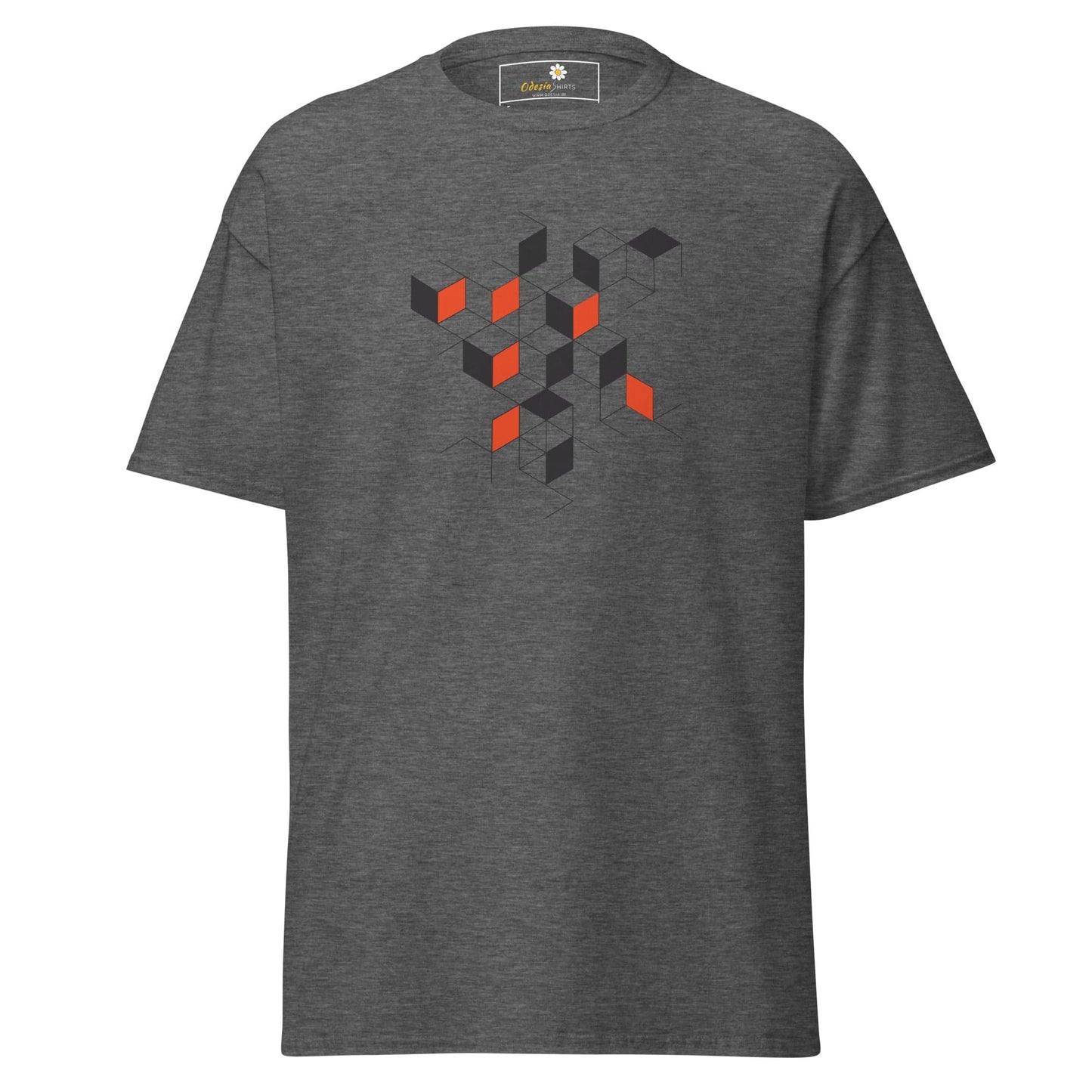 Unisex classic tee - ABSTRACT SQUARES - REGULAR - Dark Heather / S