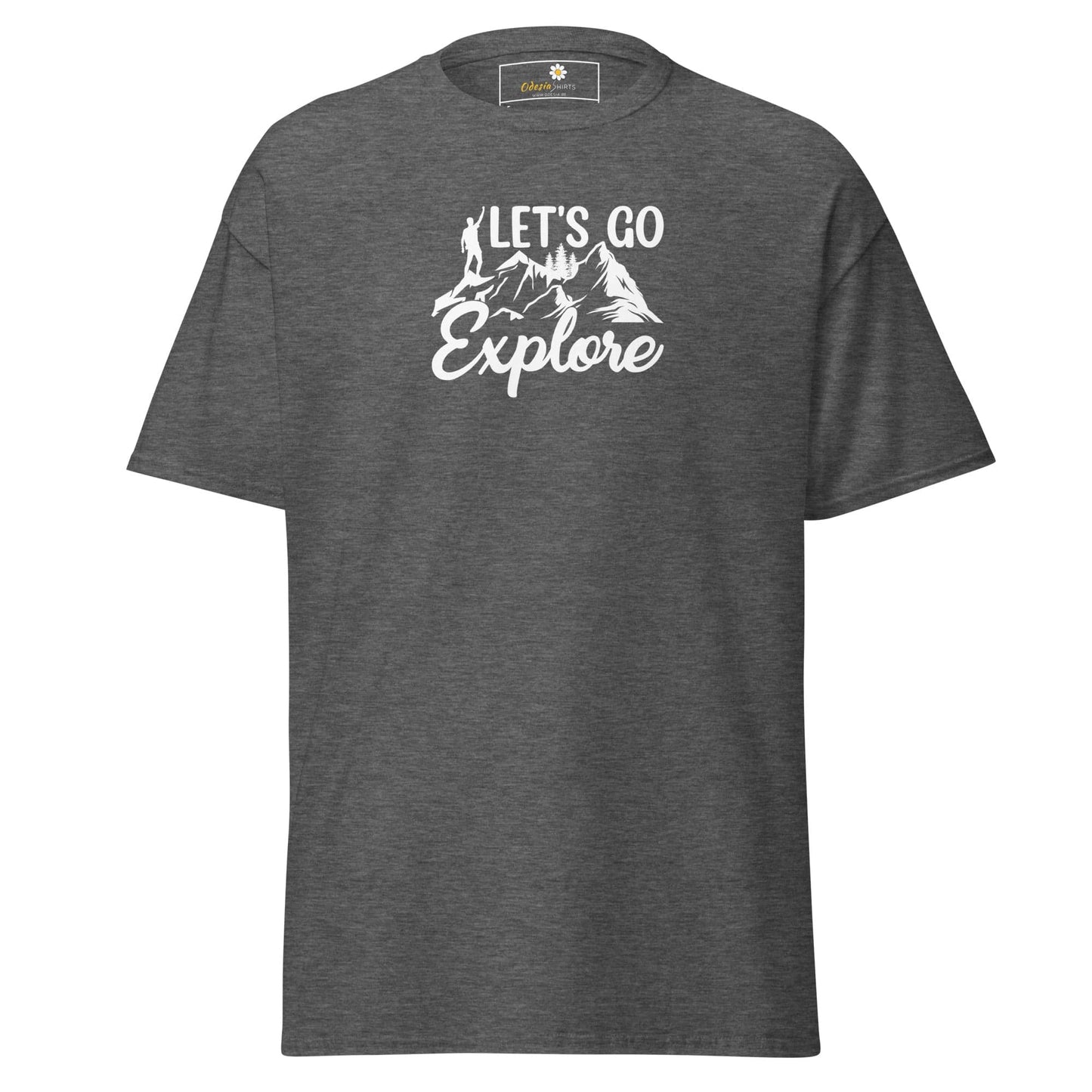 Unisex classic tee - ADVENTURE LETS GO EXPLORE - REGULAR - Dark Heather / S