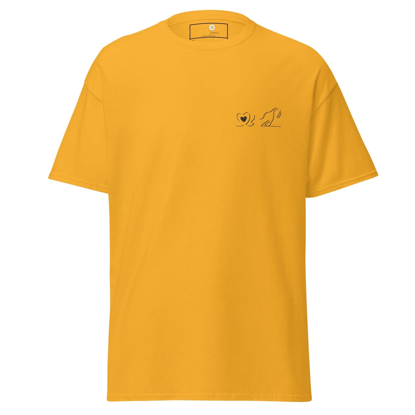 Unisex classic tee - ANIMALS LOVE CAT POCKET - REGULAR - Gold / S