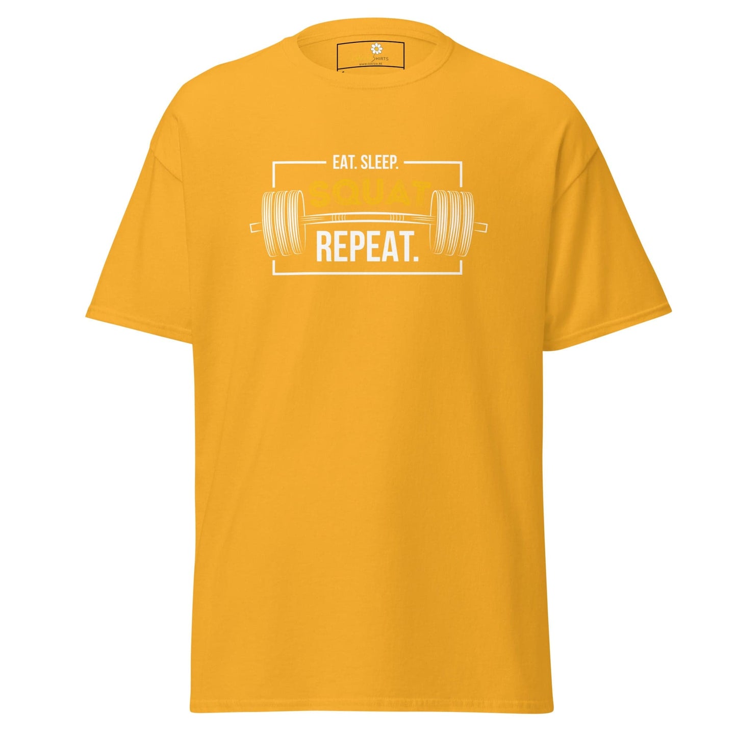 Unisex classic t-shirt - SPORT SQUAT REPEAT - REGULAR - Gold / S