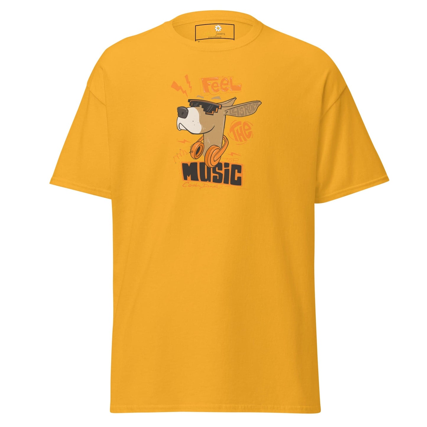 Unisex classic t-shirt - MUSIC FEEL THE MUSIC - REGULAR - Gold / S