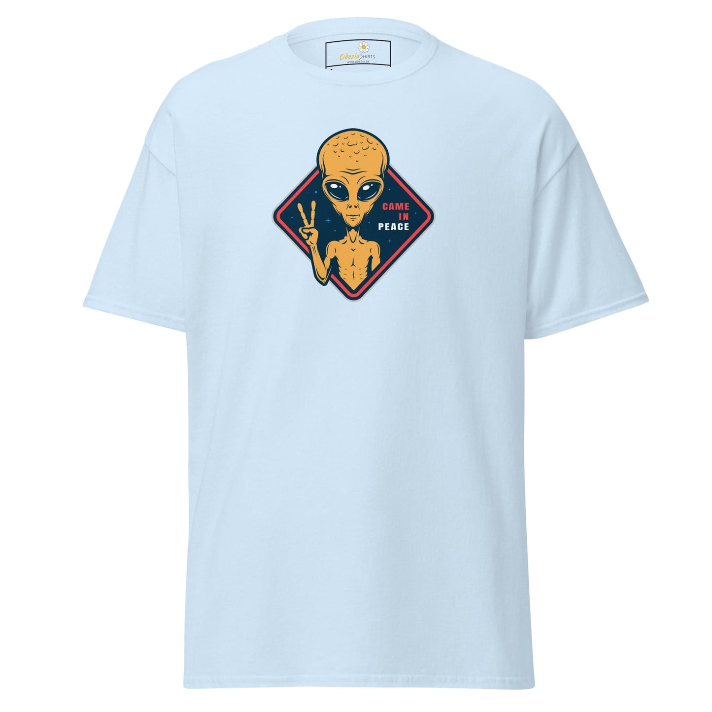 Unisex classic t-shirt - SPACE ALIENS COME IN PEACE - REGULAR - Light Blue / S