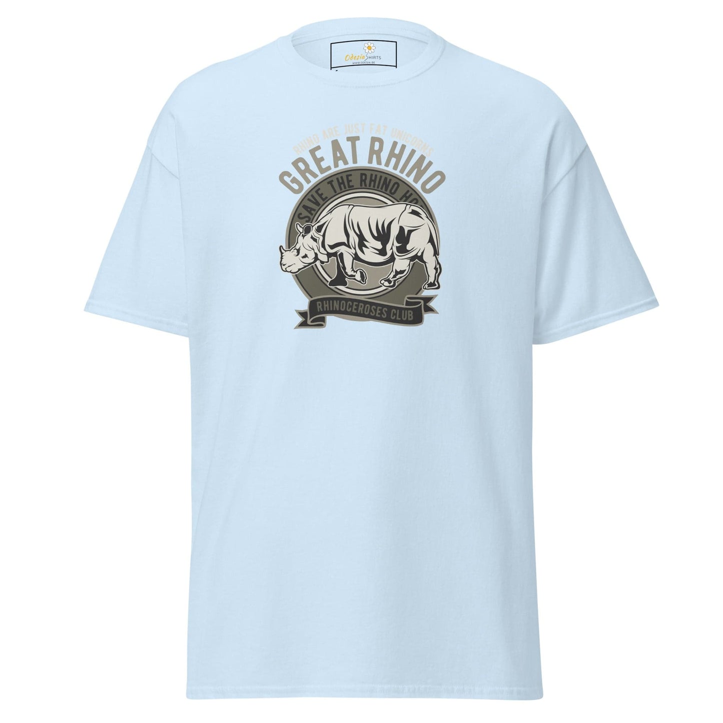 Unisex classic t-shirt - WILD LIFE GREAT RHINO - REGULAR - Light Blue / S
