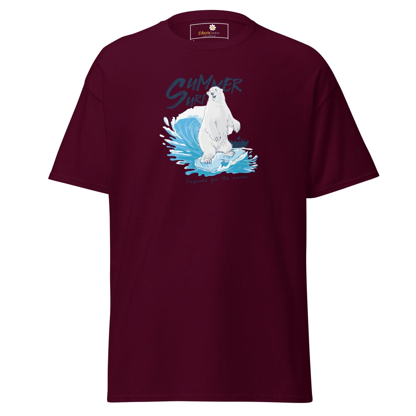 Unisex classic t-shirt - WILD LIFE SUMMER BEAR - REGULAR - Maroon / S