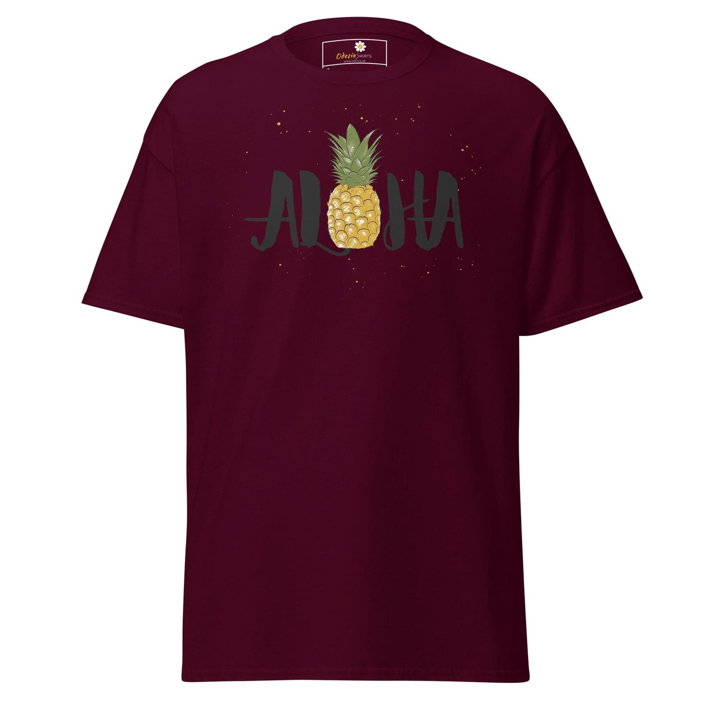 Unisex classic t-shirt - POSITIVE ALOHA HAWAI PINEAPPLE - REGULAR - Maroon / S
