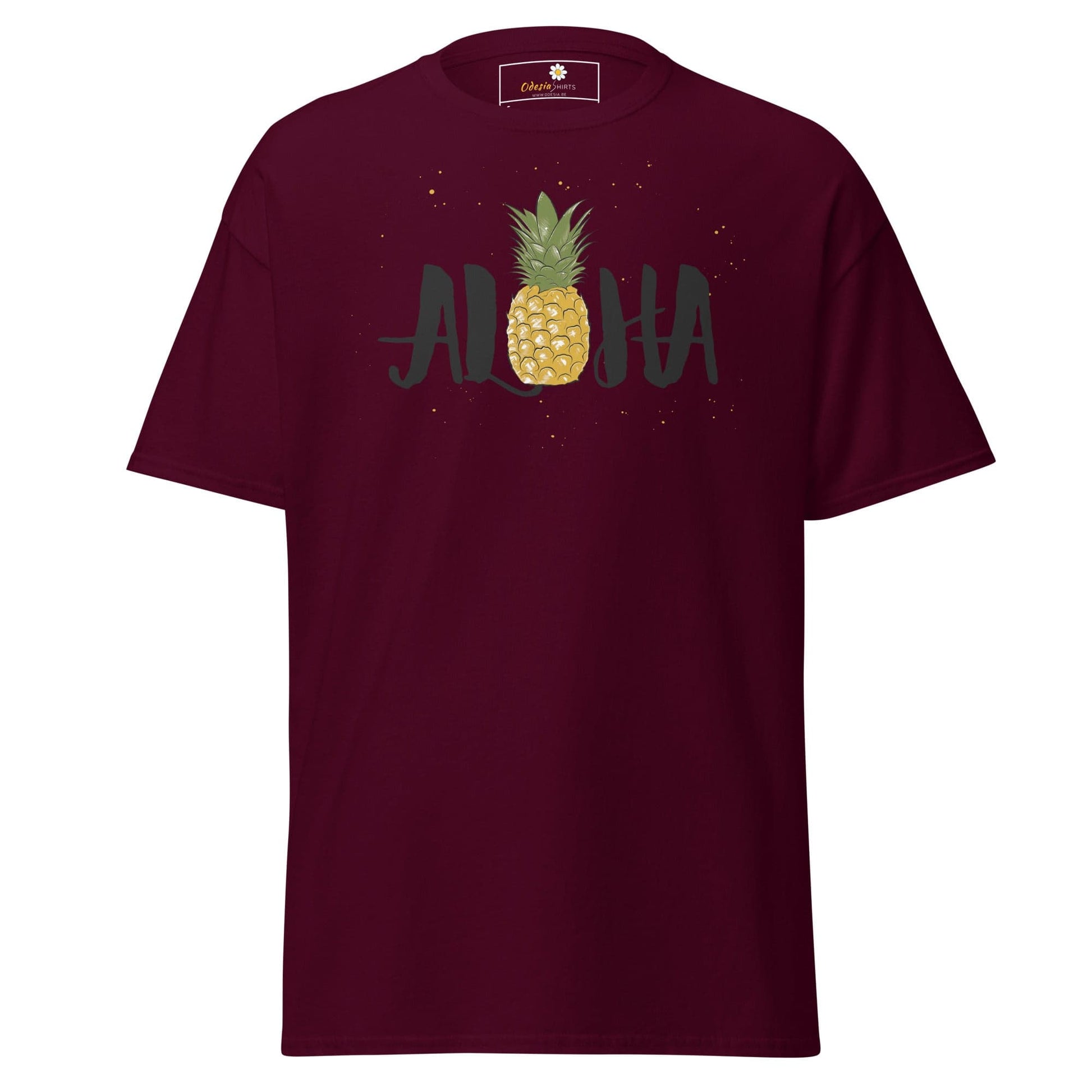 Unisex classic t-shirt - POSITIVE ALOHA HAWAI PINEAPPLE - REGULAR - Maroon / S