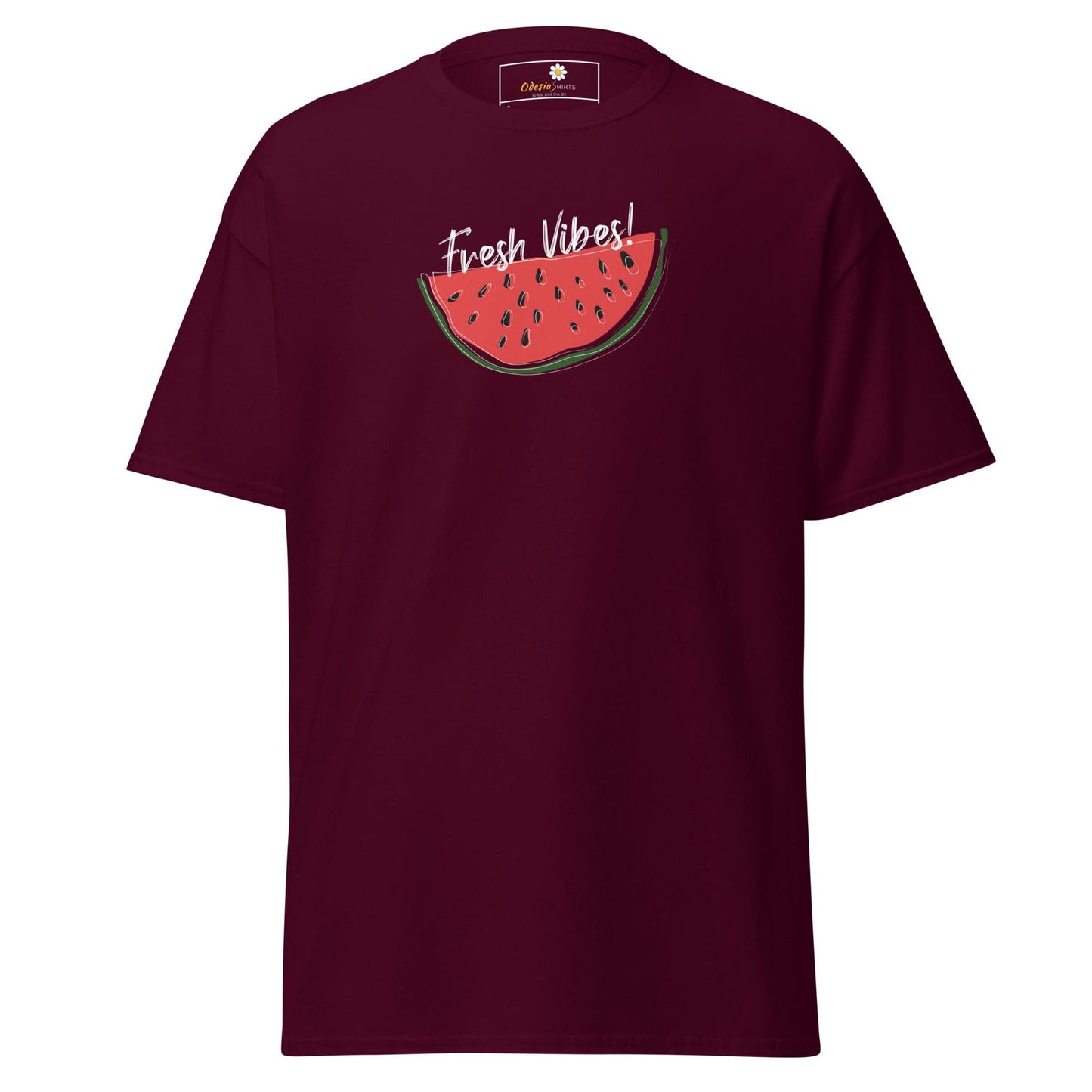 Unisex classic tee - SUMMER FRESH VIBES - REGULAR - Maroon / S