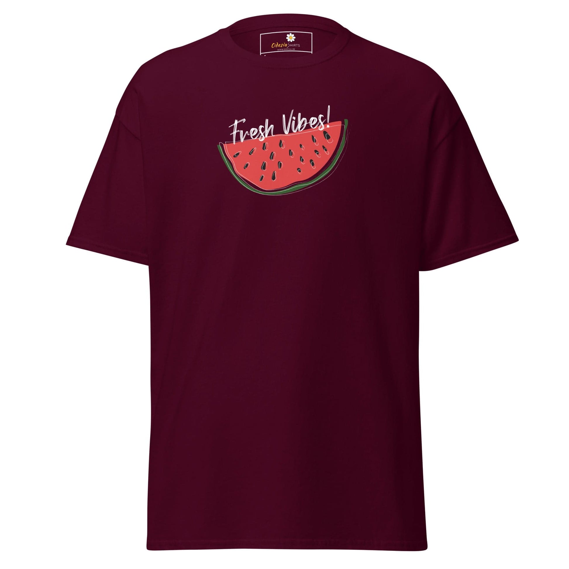 Unisex classic tee - SUMMER FRESH VIBES - REGULAR - Maroon / S