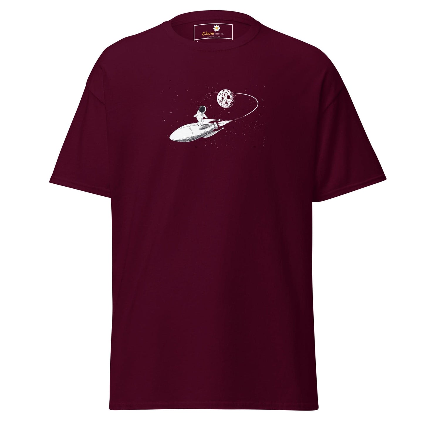 Unisex classic tee - ASTRONAUT ROCKET - REGULAR - Maroon / S