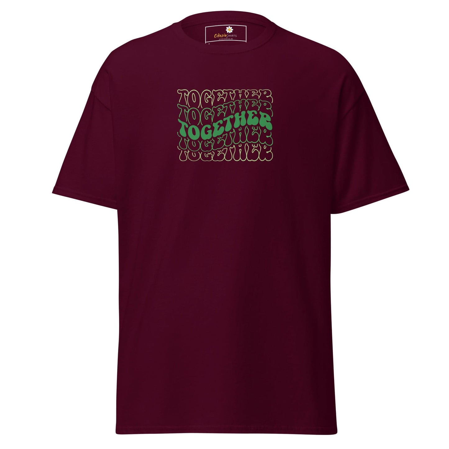 Unisex classic tee - TEXT POSITIVE TOGETHER - REGULAR - Maroon / S