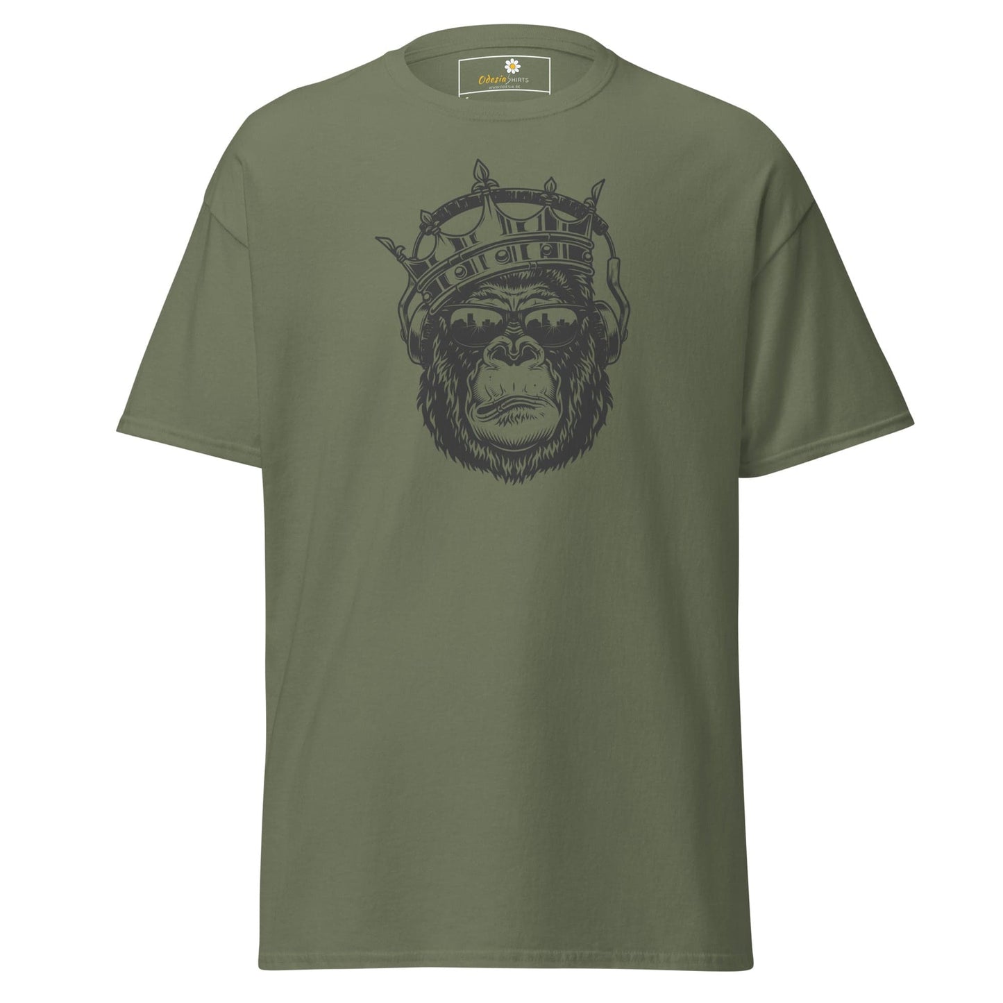 Unisex classic t-shirt - WILD LIFE MONKEY KING -REGULAR - Military Green / S