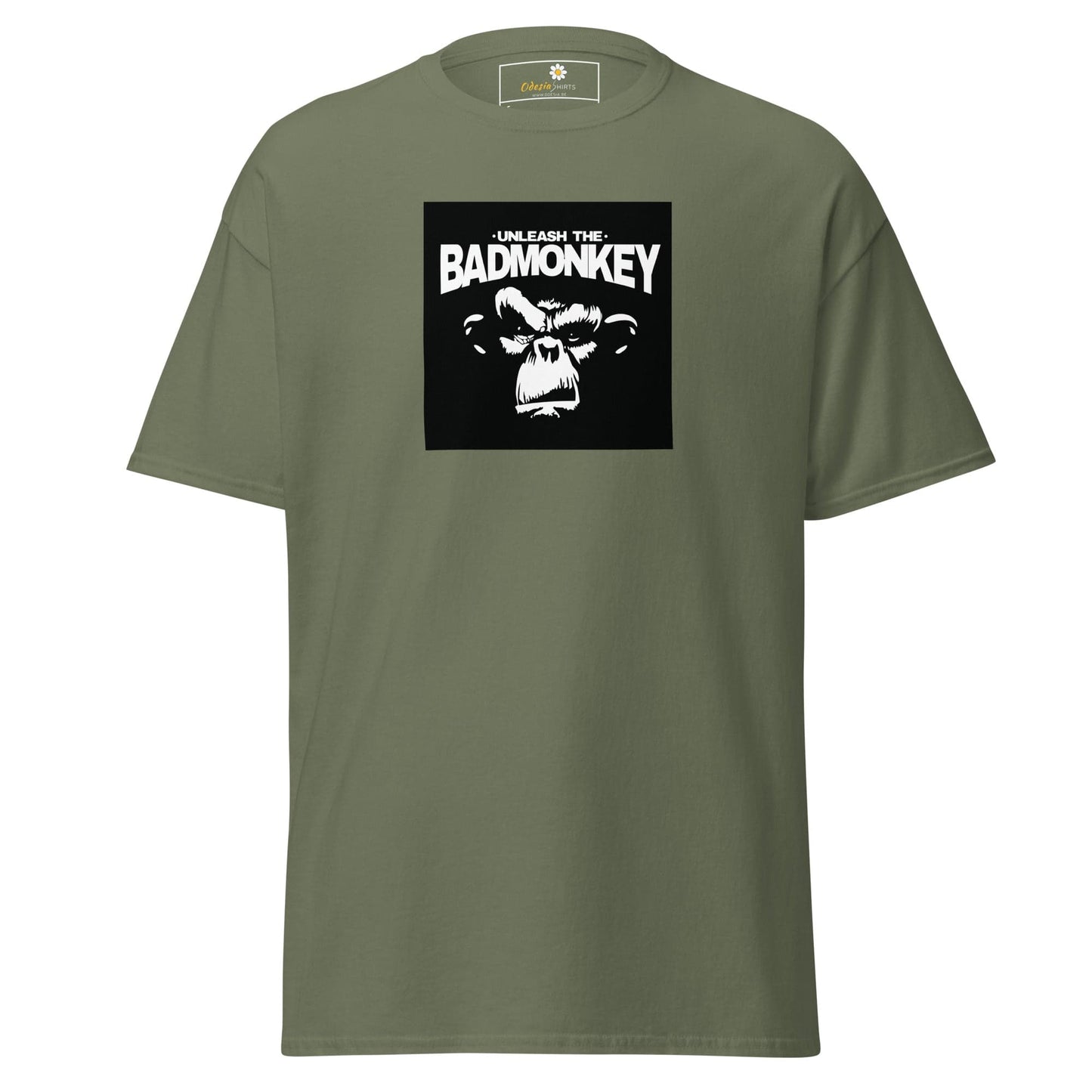 Unisex classic t-shirt - WILD LIFE UNLEASH MONKEY - REGULAR - Military Green / S