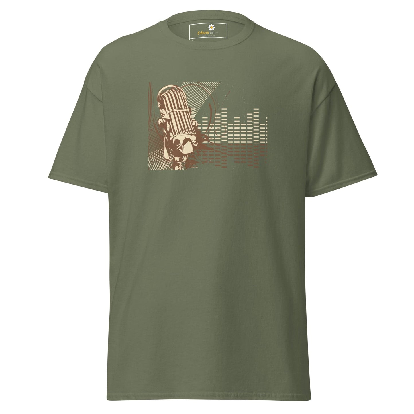 Unisex classic tee - MUSIC MICROPHONE - REGULAR - Military Green / S