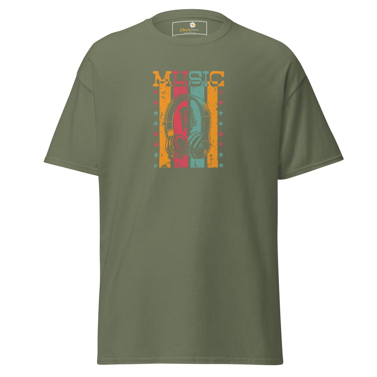 Unisex classic tee - MUSIC MICROPHONE - REGULAR - Military Green / S