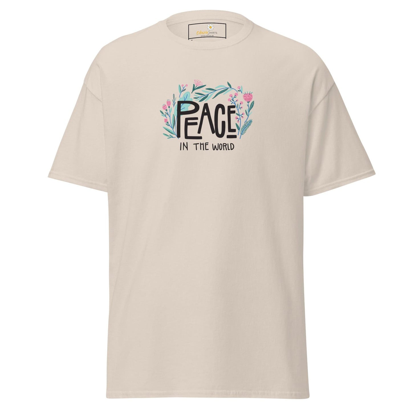 Unisex classic tee - POSITIVE TEXT PEACE IN THE WORLD - REGULAR - Natural / S