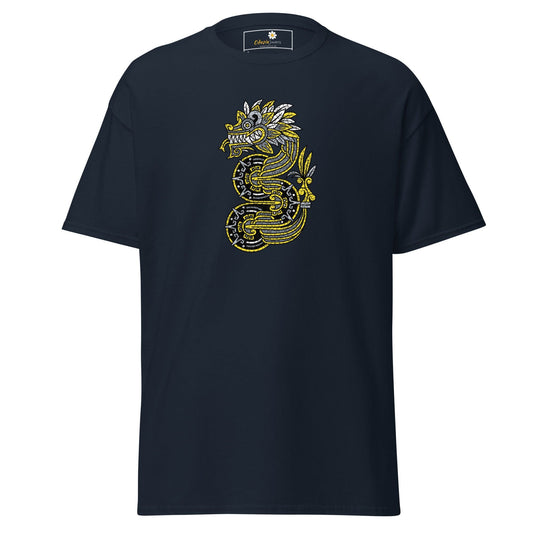 Unisex classic t-shirt - MYSTIC YELLOW GREY DRAGON - REGULAR - Navy / S