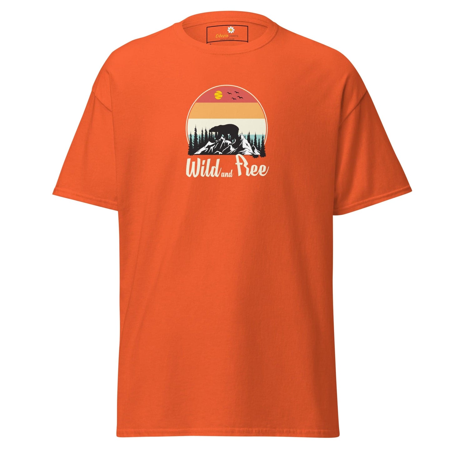 Unisex classic t-shirt - ADVENTURE WILD AND FREE - REGULAR - Orange / S