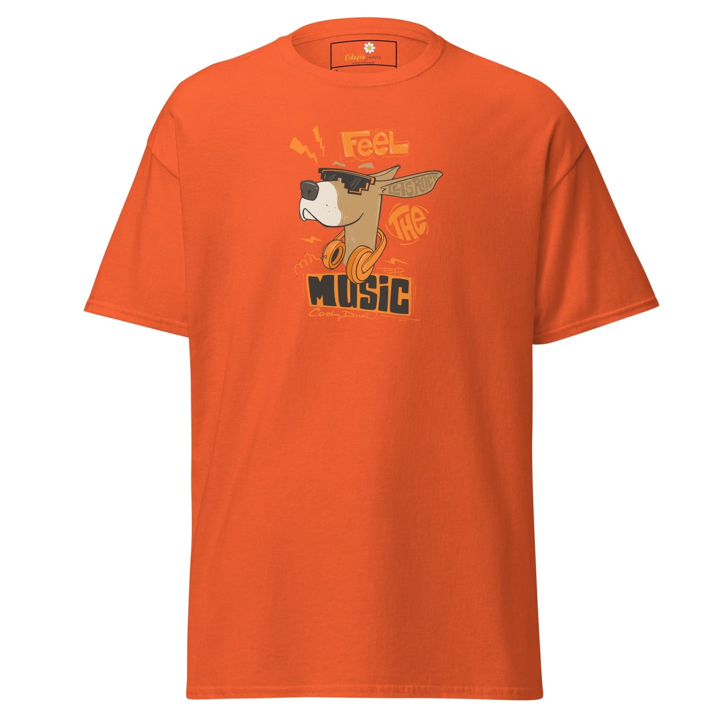 Unisex classic t-shirt - MUSIC FEEL THE MUSIC - REGULAR - Orange / S