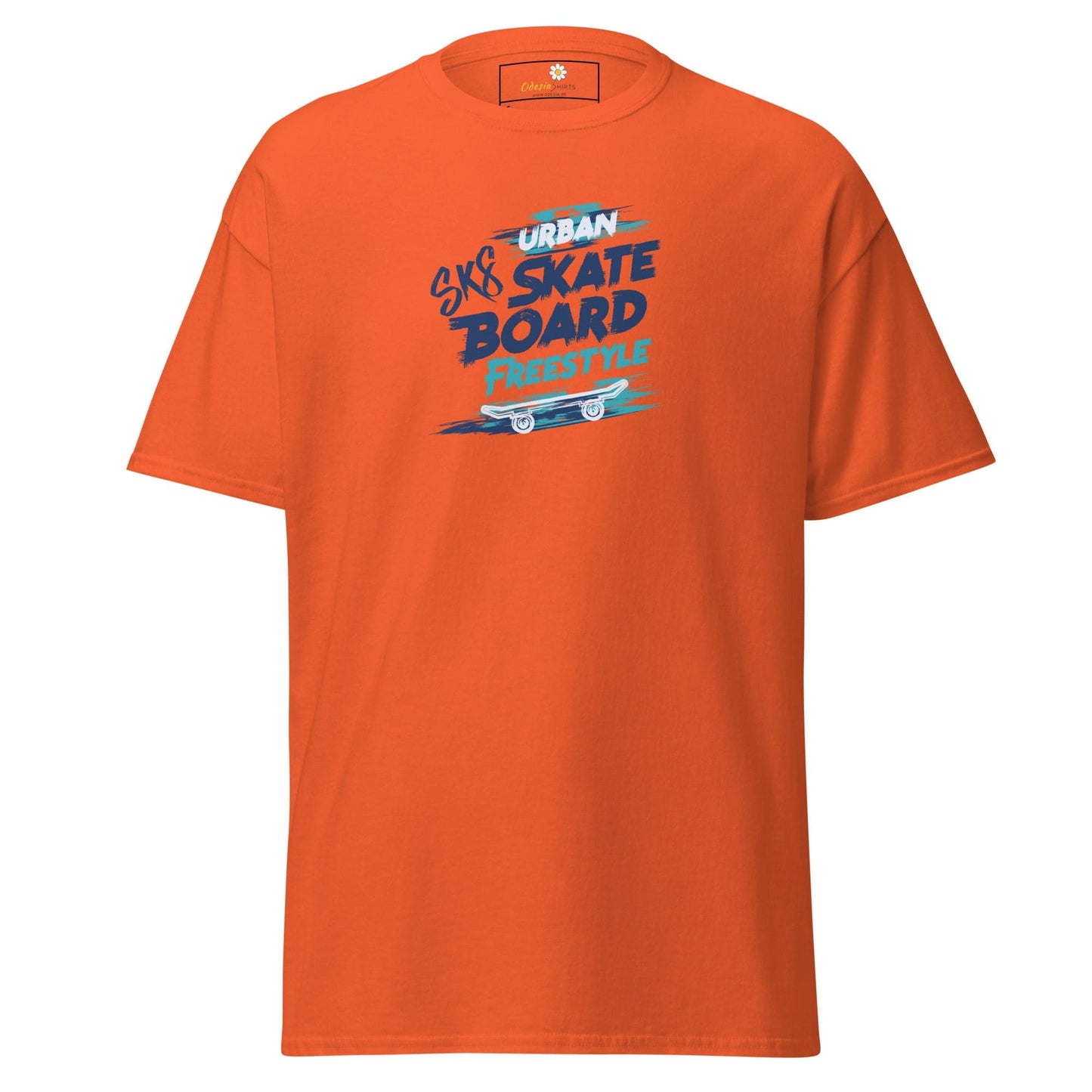 Unisex classic t-shirt - SPORT SKATEBOARD FREESTYLE - REGULAR - Orange / S