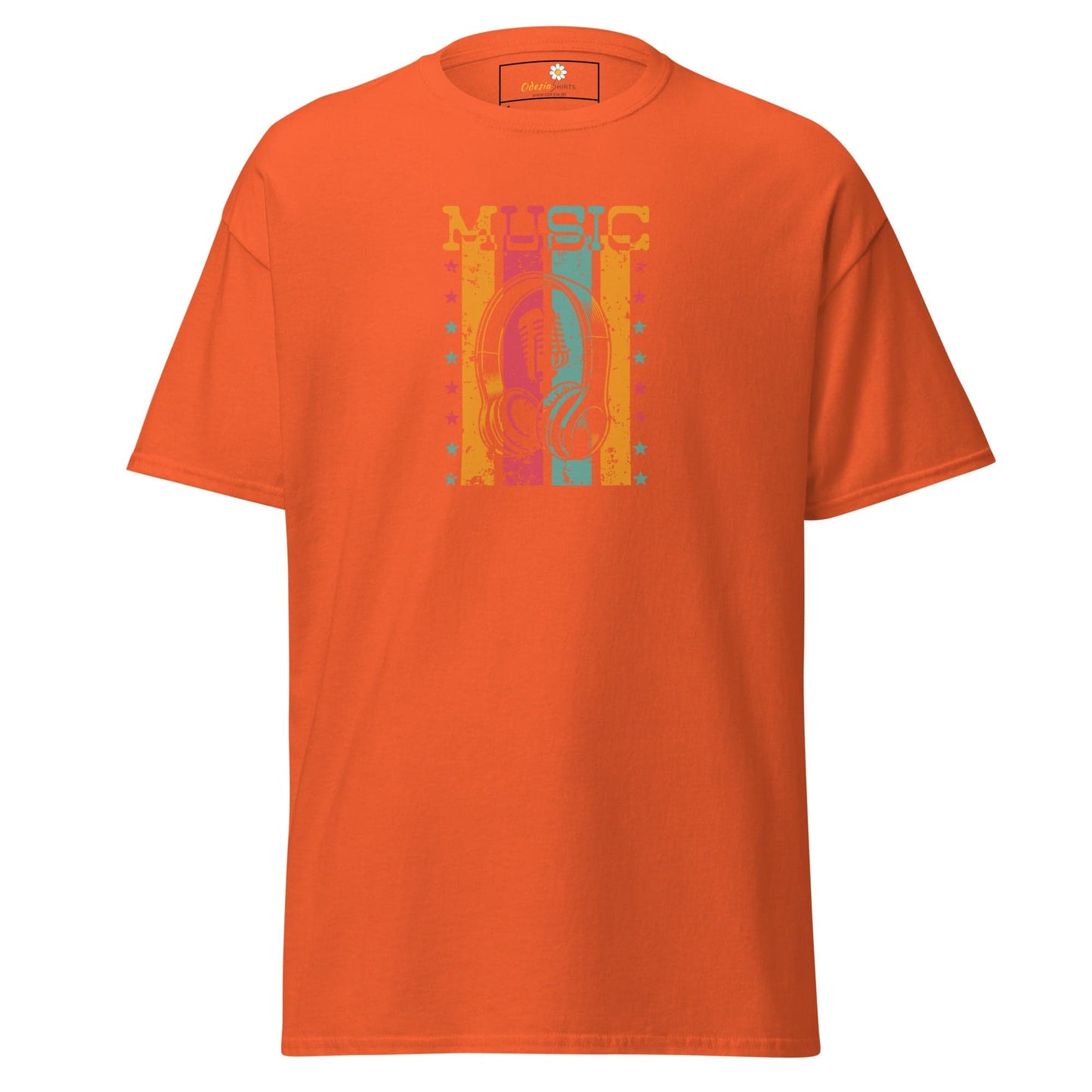 Unisex classic tee - MUSIC MICROPHONE - REGULAR - Orange / S