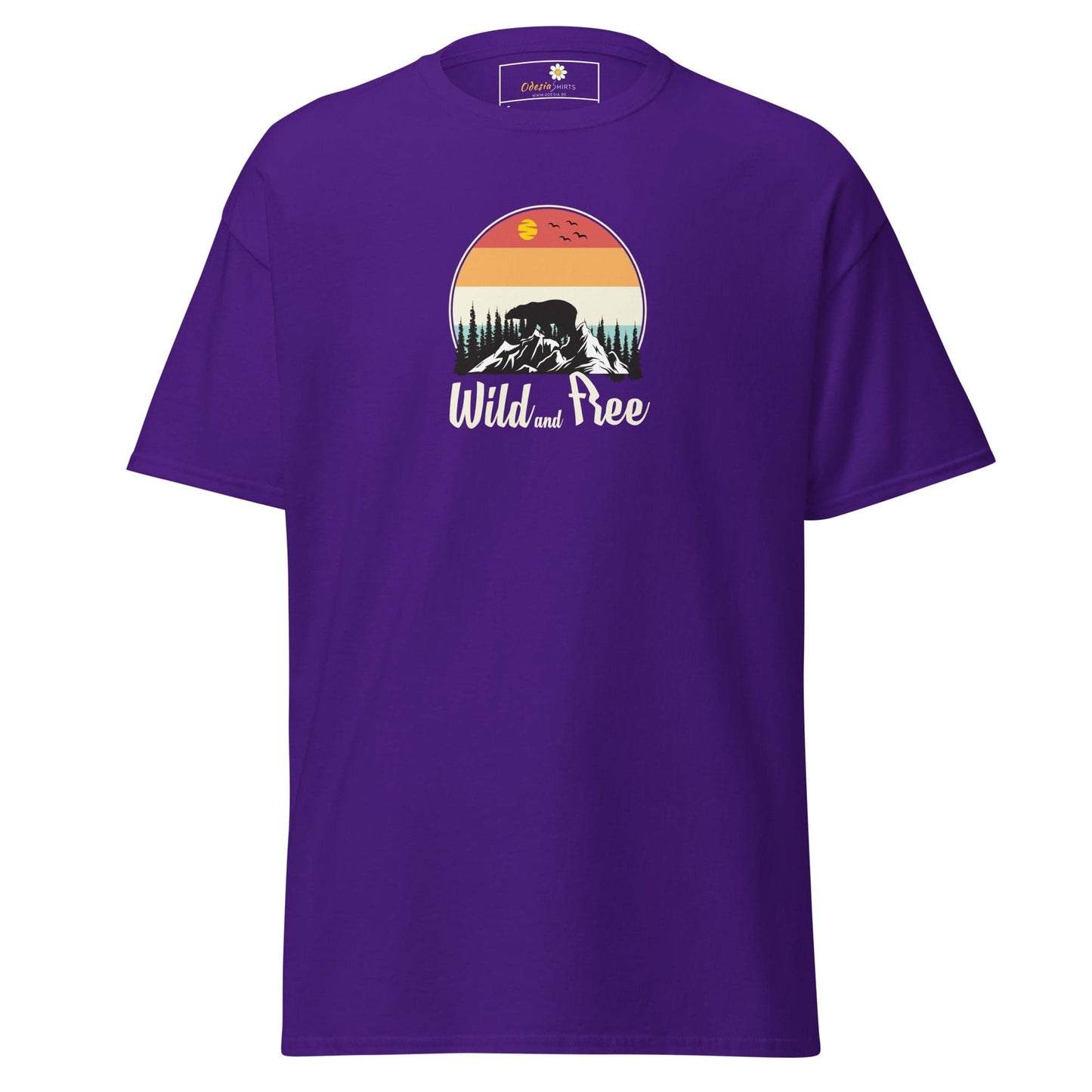 Unisex classic t-shirt - ADVENTURE WILD AND FREE - REGULAR - Purple / S