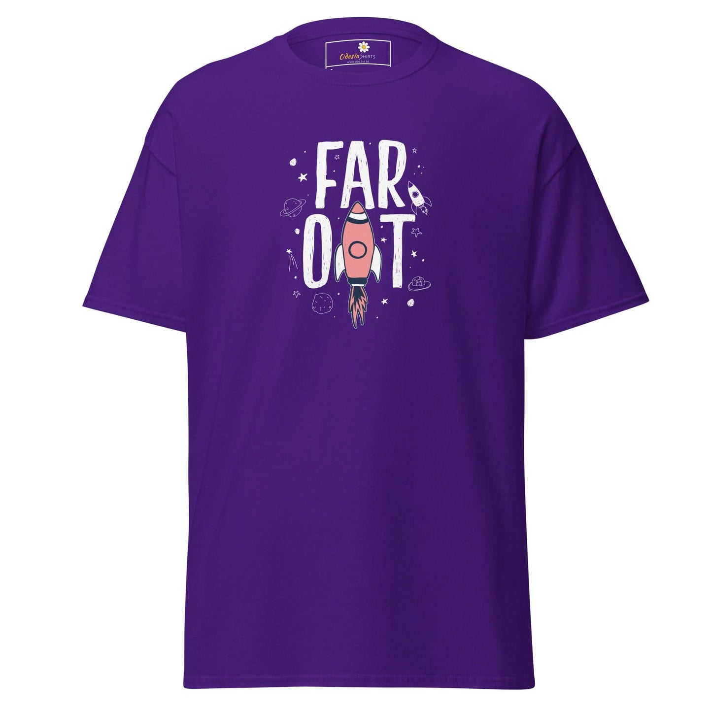 Unisex classic t-shirt - SPACE FAR OUT - REGULAR - Purple / S