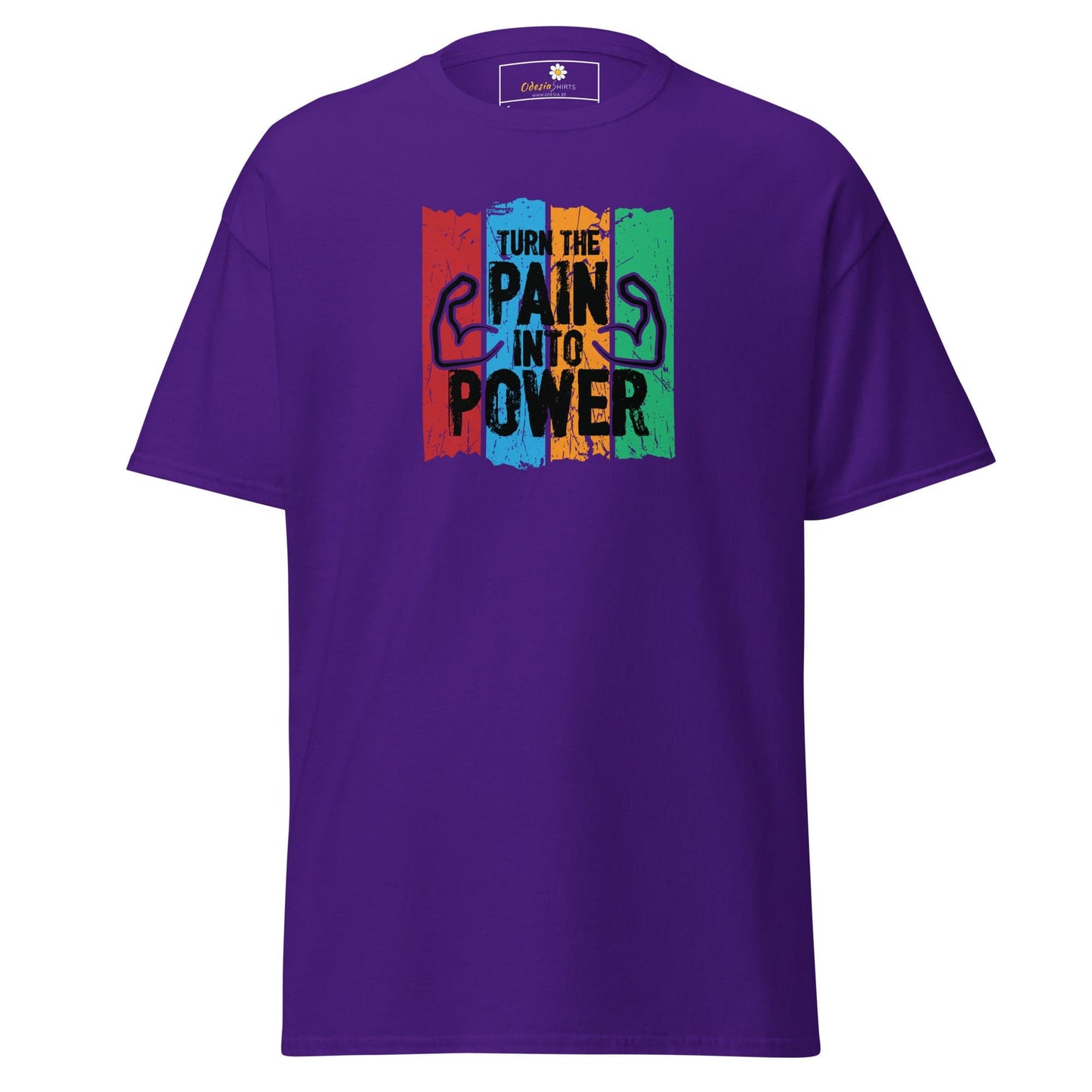 Unisex classic t-shirt - SPORT TURN THE PAIN INTO POWER - REGULAR - Purple / S